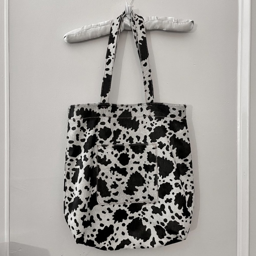 Urban Outfitters Large Leather & Calf Hair Tote Bag - Like new!